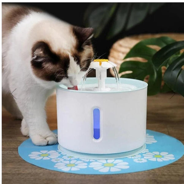 Automatic Pet Cat Water Fountain With LED Lighting USB Dogs Cats Mute Drinker Feeder Bowl Drinking Dispenser - FURRY FRIENDS