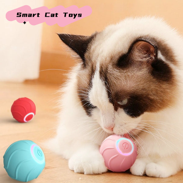 Smart Cat Toys Rolling Ball Pet Cat Owner Interactive Pets Toys Automatic Bouncing Ball USB Self Hi Teasing Kittens Jumping Ball - FURRY FRIENDS