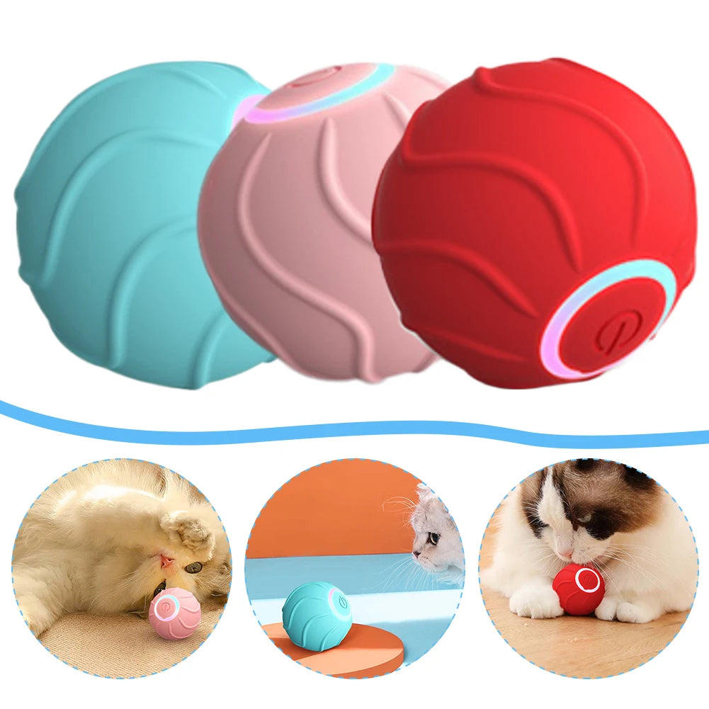 Smart Cat Toys Rolling Ball Pet Cat Owner Interactive Pets Toys Automatic Bouncing Ball USB Self Hi Teasing Kittens Jumping Ball - FURRY FRIENDS