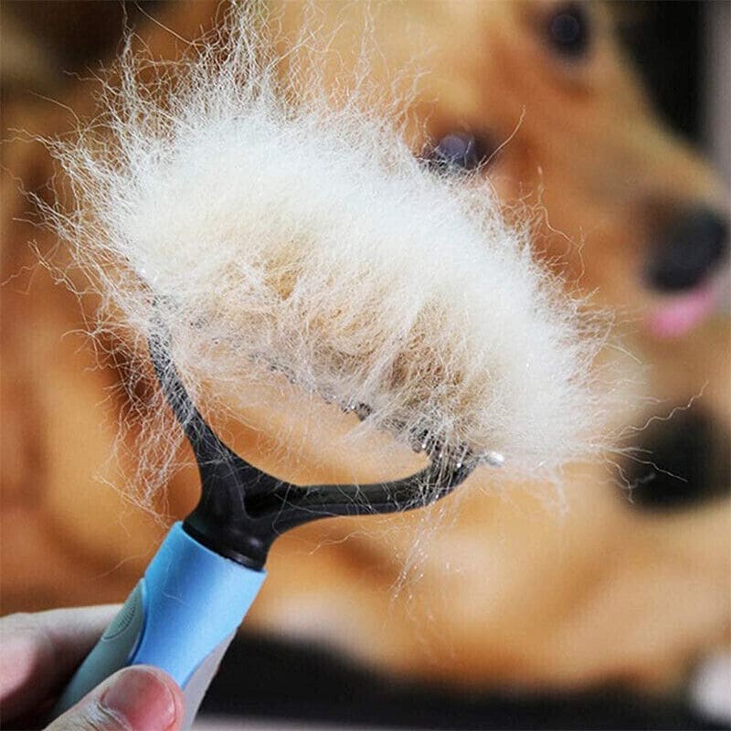 Grooming Brush For Pet Dog Cat Deshedding Tool Rake Comb Fur Remover Reduce 2-Side Dematting Tool For Dogs Cats Pets Grooming Brush Double Sided Shedding And Dematting Undercoat Rake Hair Removal Comb - FURRY FRIENDS