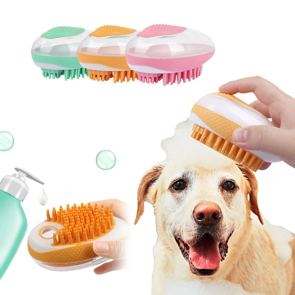 Dog Cat Bath Brush 2-in-1 Pet SPA Massage Comb Soft Silicone Pets Shower Hair Grooming Cmob Dog Cleaning Tool Pet Products - FURRY FRIENDS