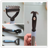 Grooming Brush For Pet Dog Cat Deshedding Tool Rake Comb Fur Remover Reduce 2-Side Dematting Tool For Dogs Cats Pets Grooming Brush Double Sided Shedding And Dematting Undercoat Rake Hair Removal Comb - FURRY FRIENDS